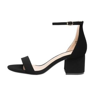 Dream Pairs Chunky Heel Black Suede Pumps Sandals Women's Size 7.5 NEW